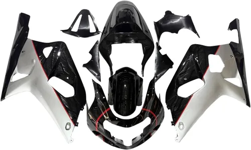 Vista 21 de Kit de carenado de llama azul negro de plástico ABS para Suzuki GSXR600 GSXR750 K1 2000-2003 Carenados GSX-R600 GSX-R750 2001 2002 2003 Inyección