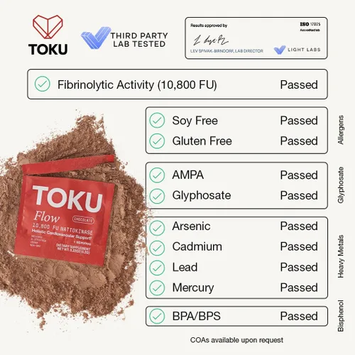 Vista 6 de Toku Nattokinase 10,800 FU Suplemento con Vitamina K2 MK7 y Beta Glucano de Avena, Polvo de Apoyo para la Circulación Diaria, Mezcla de Bebida a