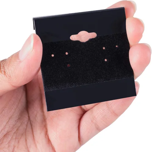 Vista 6 de Super Z Outlet Tarjetas de plástico de terciopelo negro para aretes, accesorios de joyería, 2 x 2 pulgadas (100 unidades)
