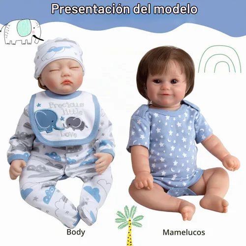 Vista 5 de 5 piezas Reborn Baby Boy Ropa de muñeca de 18-22 pulgadas Accesorios