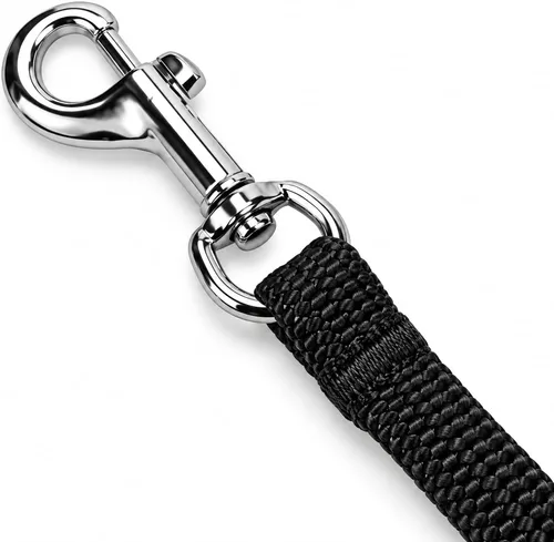 Vista 3 de Resco Correa trenzada para entrenamiento de perros, correa antideslizante de nailon de 48 pulgadas, fabricada en Estados Unidos, color negro