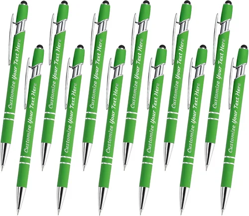 Vista 50 de 12 bolígrafos personalizados a granel, bolígrafos personalizados con grabado personalizado con nombre o texto, regalo ideal de aniversario