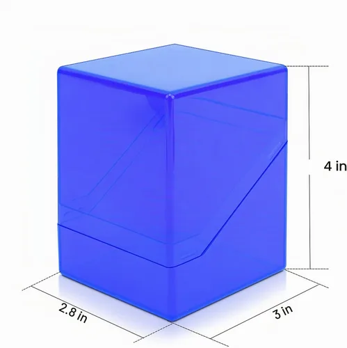 Vista 2 de KKU Paquete de 4 estuches para tarjetas, cajas de almacenamiento de tarjetas coleccionables, fundas acrílicas para tarjetas, caja de almacenamiento