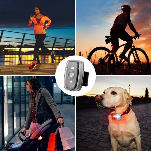 Vista 5 de Luz LED de seguridad, luces estroboscópicas con clip para corredores, luz trasera de bicicleta con 5 modos de iluminación, accesorios de alta