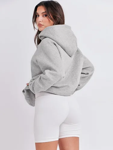 Vista 5 de ANRABESS - Sudaderas con capucha para mujer, sobre talla, de vellón de manga larga, modelo de 2024, para otoño