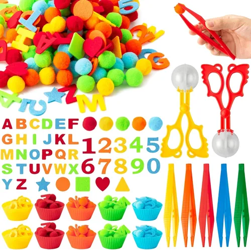 Vista 7 de EZdhuawuse Summer Insects - Juguetes sensoriales de relleno de cubo – Regalo de fiesta de verano, 268 piezas, clasificación, clasificación, juego