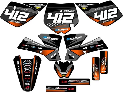 Vista 5 de Kit de base gráfica SX 50 Surge Black Senge 2002-2008 compatible con KTM