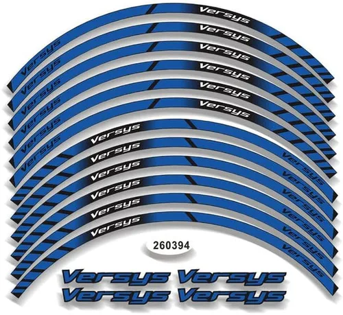 Vista 5 de Adhesivo reflectante para llantas de motocicleta, calcomanías de rayas de 17 pulgadas compatibles con Kawasaki VERSYS (A)