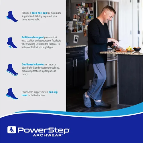 Vista 5 de Powerstep Men's 2022 Archwear, House Shoes, Orthotic Slippers with Arch Support