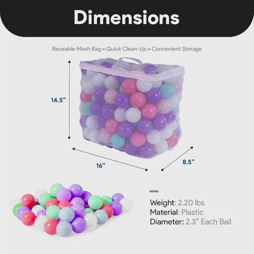 Vista 3 de BalanceFrom Play Pit Balls Toy Set for Kids with Mesh Bag