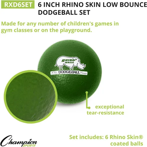 Vista 2 de Champion Sports® Rhino Skin® Juego de pelotas de eva de bajo rebote y unidades individuales para patio de juegos, educación física, patio trasero