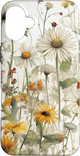 Vista 23 de Wildflowers Botanical Daisy Flowers Dandelion Dragonfly Case for iPhone 17
