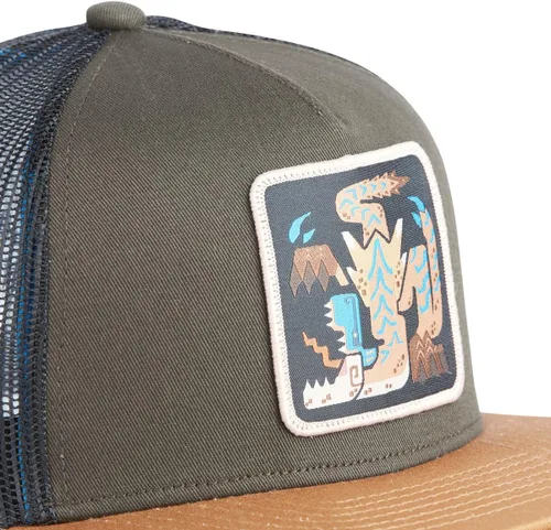 Vista 5 de X CAPSLAB Trucker Hat Monster Hunter One Size Fits All Embroided Patch Flat Bill Hat Breathable Mesh