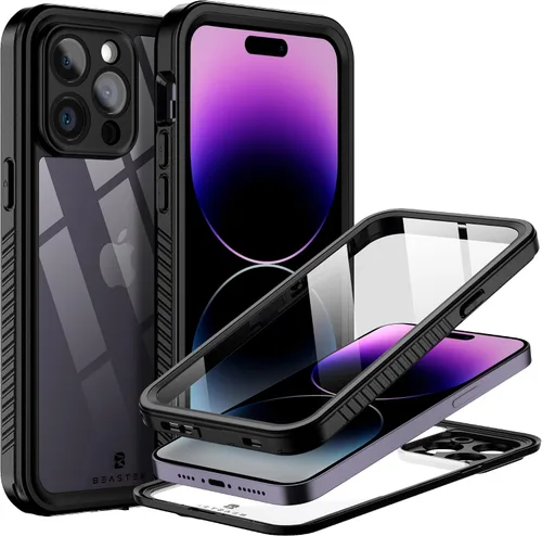 Vista 13 de BEASTEK Funda impermeable para iPhone 14 Pro, funda subacuática a prueba de golpes, a prueba de polvo, serie FSN con protector de pantalla integrado