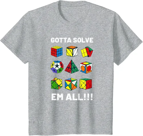 Vista 52 de Camiseta competitiva Puzzle Cube Gotta Solve Em All Speed Cubing