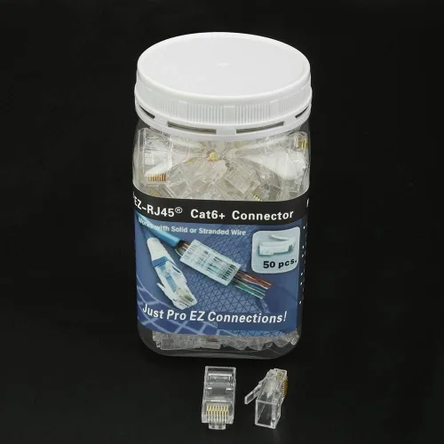 Vista 6 de RJ45 CAT6 CAT6A - Conector de paso de 23 AWG, paquete de 50 cables - End Bold Ethernet 8P8C - Enchufe modular chapado en oro