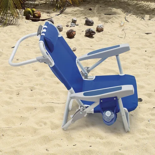 Vista 14 de Rio Beach - Silla de playa plegable de 5 posiciones para niños, color azul