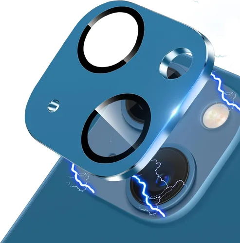 Vista 24 de Protector de lente de cámara para iPhone 13 & iPhone 13 Mini, brillante con diamantes de imitación 3D con purpurina, cubierta de cámara de vidrio