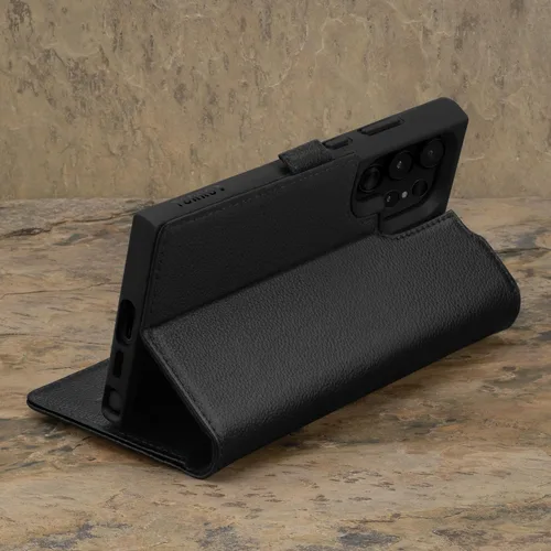 Vista 3 de Funda TORRO Compatible con Samsung Galaxy S24 Ultra 5G – Estuche tipo cartera de cuero premium con soporte y ranuras para tarjetas (negro)