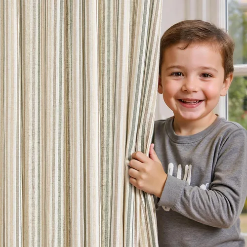 Vista 57 de jinchan Linen Blackout Curtains Back Tab 96 Inch 2 Panels Striped Blue Blue Stripe Lined