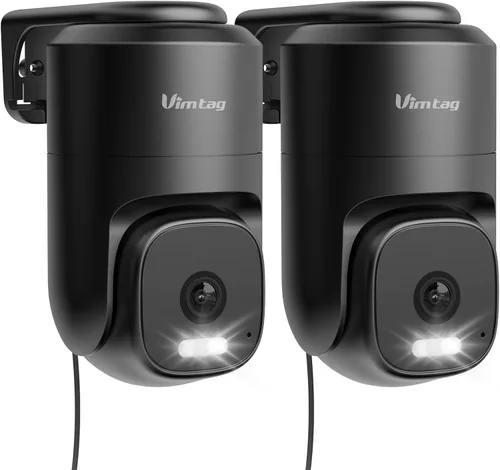 Vista 20 de VIMTAG 2.5K Pan/Tilt Cámara de seguridad para exteriores con cable para el hogar, WiFi de doble banda