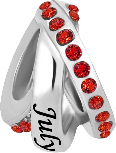 Vista 2 de LovelyJewelry Dijes de piedra natal simulada de cumpleaños de abril para pulseras de cadena de serpiente vidrio