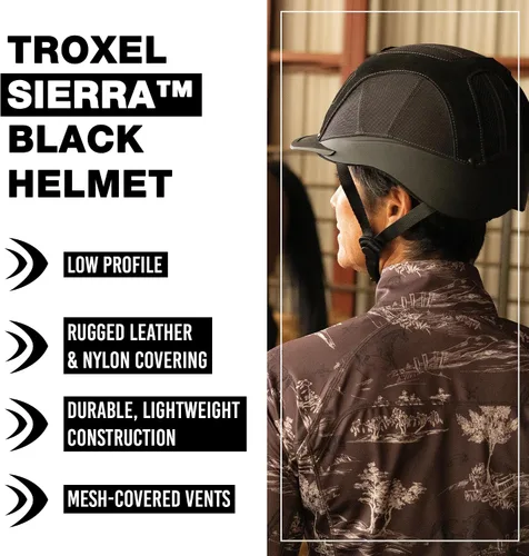 Vista 2 de Troxel Sierra Rugged Horse Riding Helmet, Low-Profile, Self-Adjustable Design, Safety Horseback Riding Gear