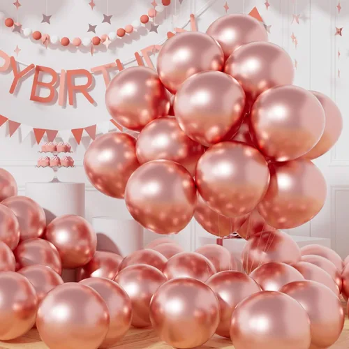 Vista 33 de AULE Globos metálicos negros de 12 pulgadas, 50 globos de látex negros, helio cromado, globo grueso brillante, decoración perfecta para fiesta