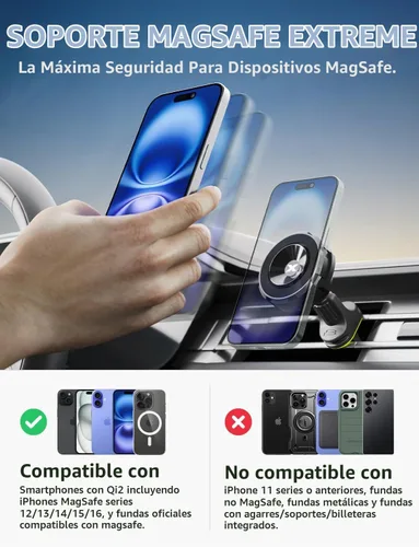 Vista 2 de Bracketron MagAlign Max - Soporte magnético para teléfono para ventilación