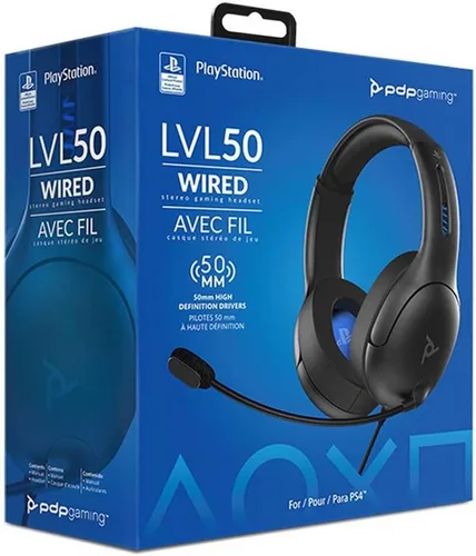 Vista 8 de PDP Auriculares con cable LVL50 con micrófono con cancelación de ruido negro - PS5PS4