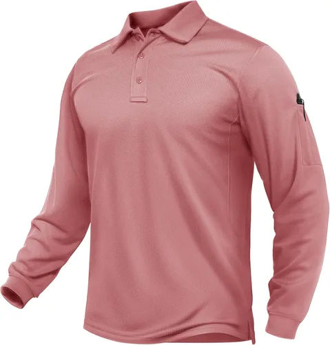 Vista 11 de TACVASEN - Camisas polo de manga larga para hombre de secado rápido, tácticas, para golf, con cuello, ligeras, transpirables, que absorben