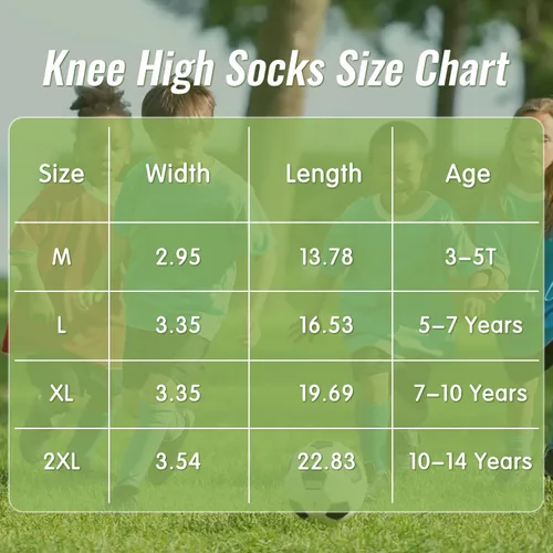 Vista 6 de American Trends Kids Soccer Socks Youth Boys Baseball Youth Football Softball Girls Knee High Socks 6 Pairs