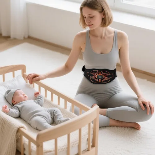 Vista 2 de Estimulador muscular electrónico; estimulador de abdominales, máquina muscular para abdomen/brazos, recargable por USB para fitness, entrenamiento
