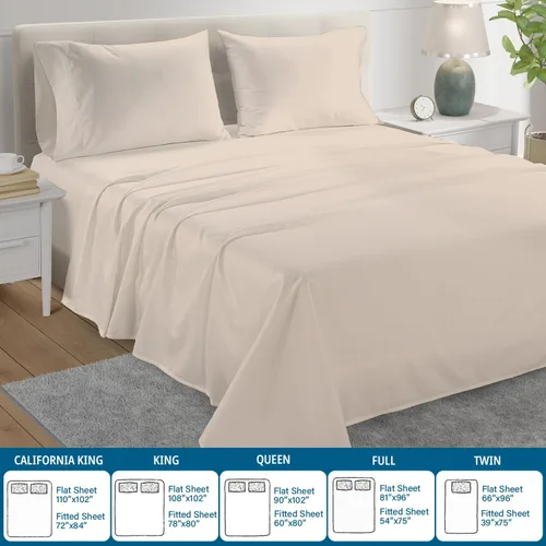 Vista 6 de Saaz Linen Juego de sábanas de 4 piezas, 100% algodón egipcio de 1000 hilos, bolsillo profundo de 16 pulgadas, suave, colección de ropa de cama