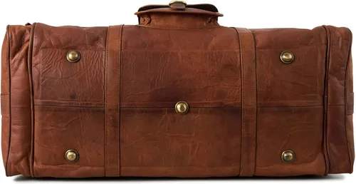 Vista 4 de Berliner Bags Bolsa de lona de cuero vintage New York para viajes o el gimnasio, bolsa de noche para hombres y mujeres, marrón (Brown XL), Vintage