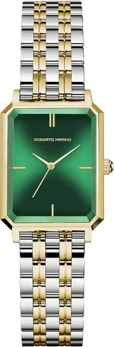 Vista 18 de Roberto Marino RM1982 Reloj de Lujo para Mujer Rectangular en Oro – Movimiento de Cuarzo Japonés, Diseño Vintage de Acero Inoxidable, Esfera RM1931