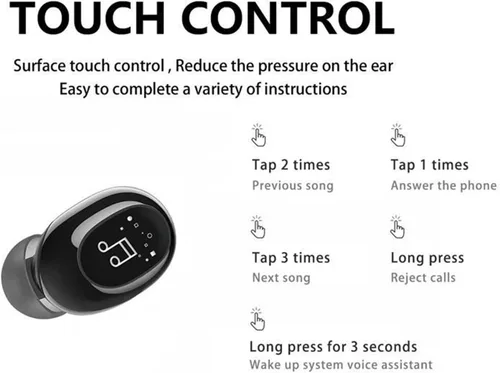 Vista 5 de XUMIUZIY Wireless Single Earbud, Touch Control BT 5.0 with 8mm Dynamic Driver, 3H Playtime IPX4, for Workouts Commuting (Black)