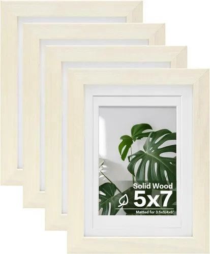 Vista 16 de Egofine - Juego de 4 portarretratos A4 de madera maciza y cubierta de plexiglás de 4 x 6/6 x 8 pulgadas con paspartú o A4 sin paspartú, para mesa