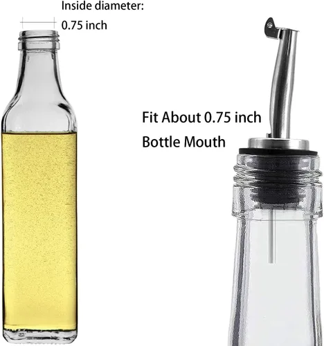 Vista 3 de Axe Sickle 12 piezas de boquillas para botellas de licor con picos vertedores de acero inoxidable de aceite, picos de vertido rápido, pico