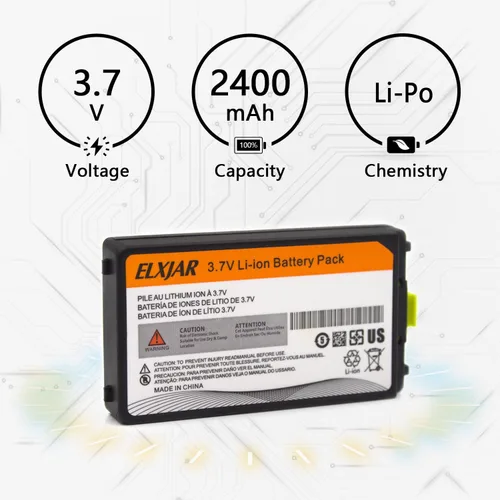 Vista 3 de Paquete de 2 baterías de polímero de litio de 3.7 V 2400 mAh para Symbol