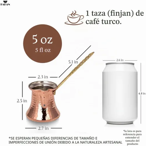 Vista 4 de Cafetera turca Hakan Hervidor de agua para estufa, cafetera, calentador de mantequilla, chocolate y leche Calentamiento uniforme y rápido