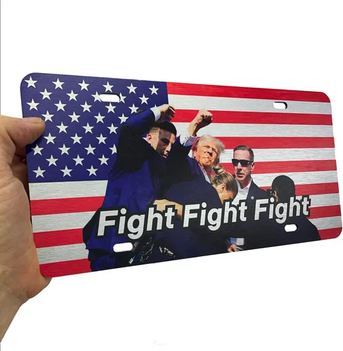 Vista 39 de JASS GRAPHIX Placa de matrícula personalizada con la bandera estadounidense de línea amarilla, homenaje personalizado a despachadores y operadores