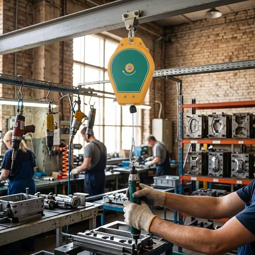 Vista 10 de Balanceador de resorte retráctil portaherramientas de 3 a 11.0 lbs de capacidad resistente para mantenimiento de línea de montaje industrial Equipo