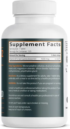 Vista 2 de Bronson Vitamina B12 1000 mcg, fórmula una vez al día, 120 tabletas
