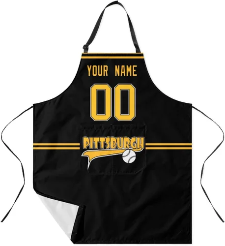 Vista 33 de ANTKING Custom Apron with Pocket Custom Any Name and Any Number Gifts for Dad Men Fans