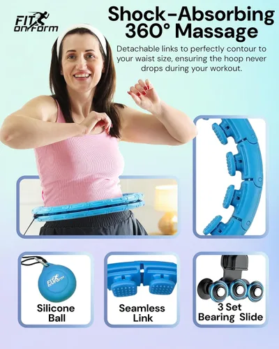 Vista 3 de FIT ON FORM Infinity Weighted Hula Hoop for Adults Weight Loss, Smart Exercise Hola Circle Hoop for Women Abs Workout