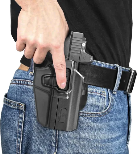 Vista 6 de Universal OWB Holster for Full Size/Compact Pistol, Optic Cut, Fit Glock/S&W/Sig/Springfield/CZ/Beretta/Taurus/Canik/FN/Walther & More, Index Finger