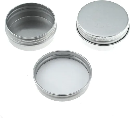 Vista 4 de TAODAN 10 latas de aluminio de 0.5 onzas, contenedor recargable de 0.5 fl oz con tapa de rosca, ideal para almacenamiento de alimentos, fabricación