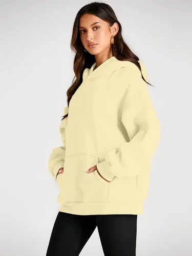 Vista 39 de Trendy Queen - Sudaderas extragrandes con capucha para mujer, suéteres de manga larga, sin botones, de vellón, de otoño, ropa de invierno