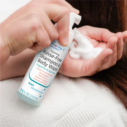 Vista 5 de The Pharma-C Company - Champú y gel de baño sin enjuague espumoso [paquete de 6] - Sin fragancia y tinte - Fórmula suave sin enjuague probada
